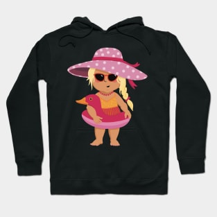 Vacation mood on - cute little girl having a sunny happy day on the beach, saturated ,no text Hoodie